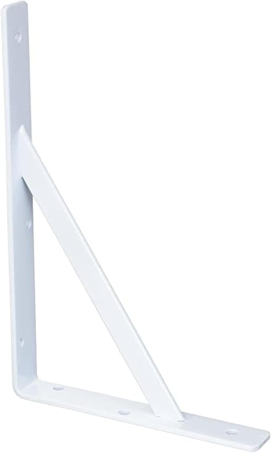 RACO Heavy-Duty L-Shaped Triangular Shelf Brackets | 90-Degree Wall-Mounted Floating Shelves | Set of 2, White (11 x 16 Inch)