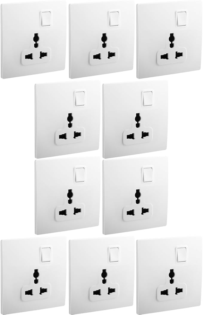 RACO Legrand Mallia Senses Multi Gang Switched Socket Outlet White Screw Type Terminals 16 A 250V