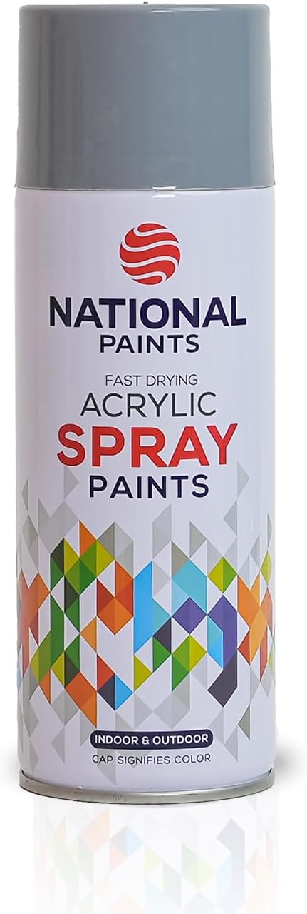 National Paints Fast Drying Acrylic Spray Paint, Premium Multi Surface Paint, Durable Finish, Easy to Use - 400ML