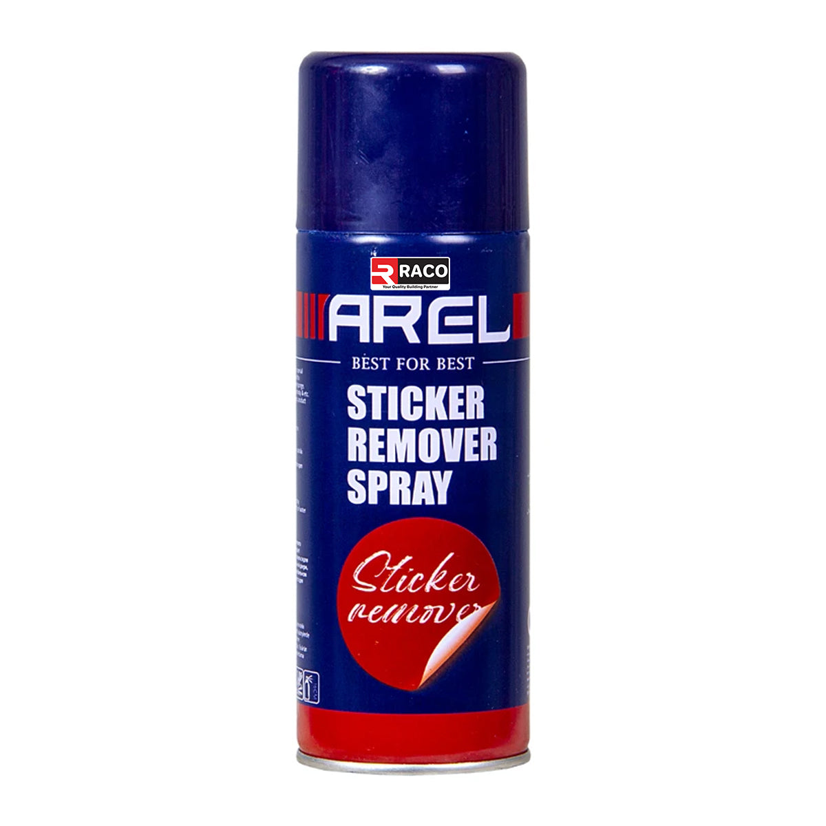 RACO Arel Sticker Remover Spray, Fast-Acting Adhesive Residue Cleaner for Stickers, Labels, Decals, and Tape, Safe on Multiple Surfaces, Easy Application, 450ml