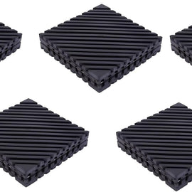 RACO Heavy-Duty Anti-Vibration Rubber Pads with Steel | Multi-Layer Shock Absorbing with Grooved Surface | Noise Reduction Isolation Pads for AC Units, Compressors, Washing Machines Pack of 5