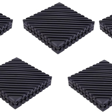 RACO Heavy-Duty Anti-Vibration Rubber Pads with Steel | Multi-Layer Shock Absorbing with Grooved Surface | Noise Reduction Isolation Pads for AC Units, Compressors, Washing Machines Pack of 5