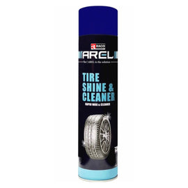 RACO Arel Tire Shine & Cleaner Spray | Rapid Wax & Cleaner for High-Gloss Finish, Deep Cleaning, and UV Protection | Easy Application for Long-Lasting Results, 750ml