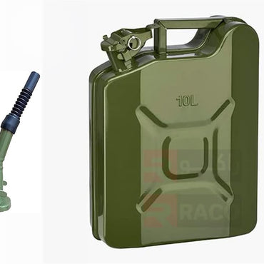 RACO Gasoline Metal Jerry Can for Petrol/Diesel/Water with Flexible Metal Spout Green Made in Taiwan