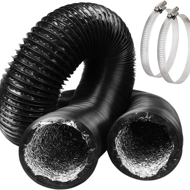 RACO Aluminium Duct Flexible PVC Coated Dryer Vent Hose for Heating Cooling Ventilation and Exhaust Fan Black