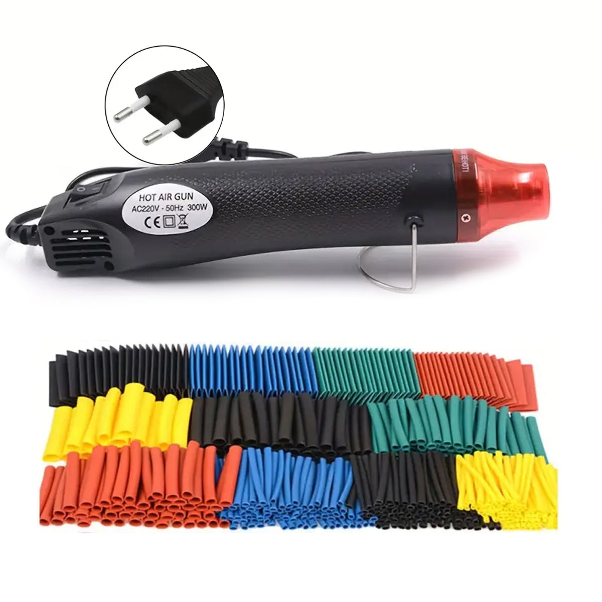 RACO Hot Air Heat Gun 300W Electric Power Tool Embossing Multi-Purpose Heating Shrinkable Wire Shrinking Wrap Tubing Wire Connect Cover Protection with Heat Shrink Tube 328pcs