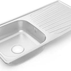 RACO Asahi Kitchen Sink, High grade Double Bowl Sink Suitable for Marble Slab, Stainless Steel Kitchen Sink-Chrome Finish
