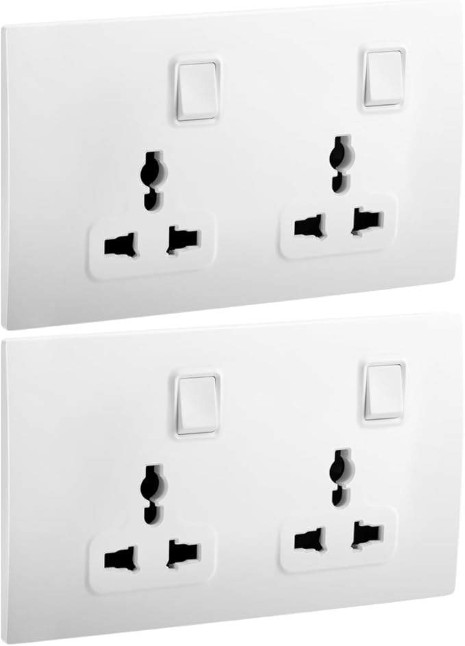 RACO Legrand Mallia Senses Multi Gang Switched Socket Outlet White Screw Type Terminals 16 A 250V