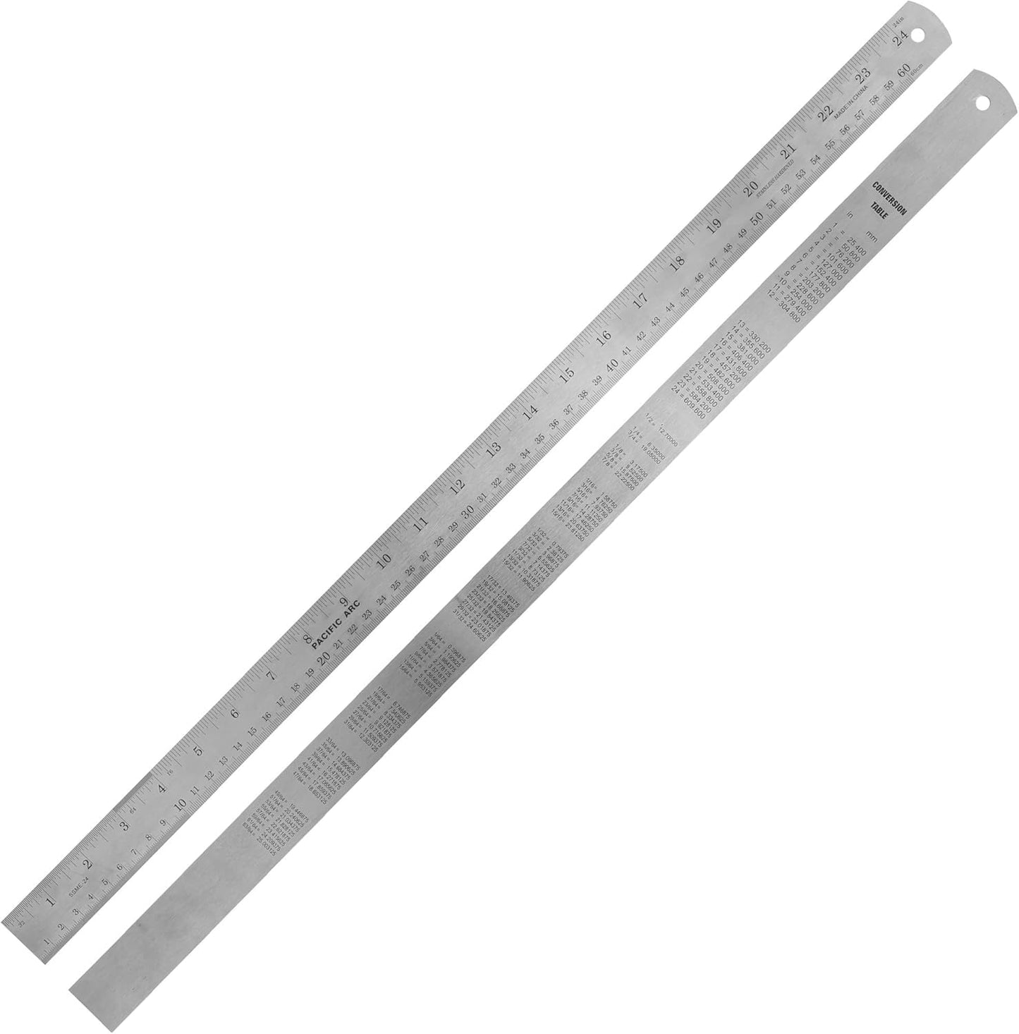 RACO Uken Stainless Steel Ruler | Heavy-Duty SS Scale with Conversion Table for School, Office, Home, Architects, Engineers, and Craft Supplies