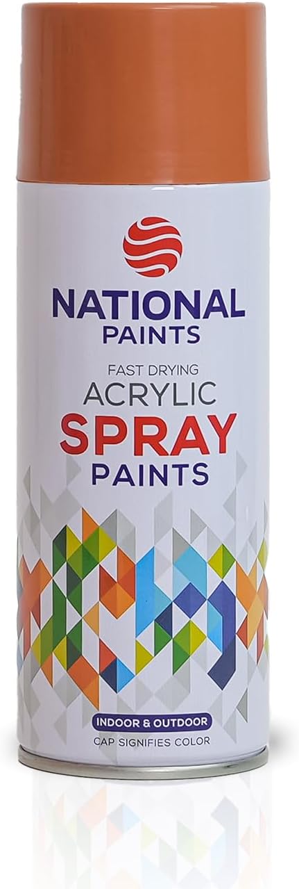 National Paints Fast Drying Acrylic Spray Paint, Premium Multi Surface Paint, Durable Finish, Easy to Use - 400ML