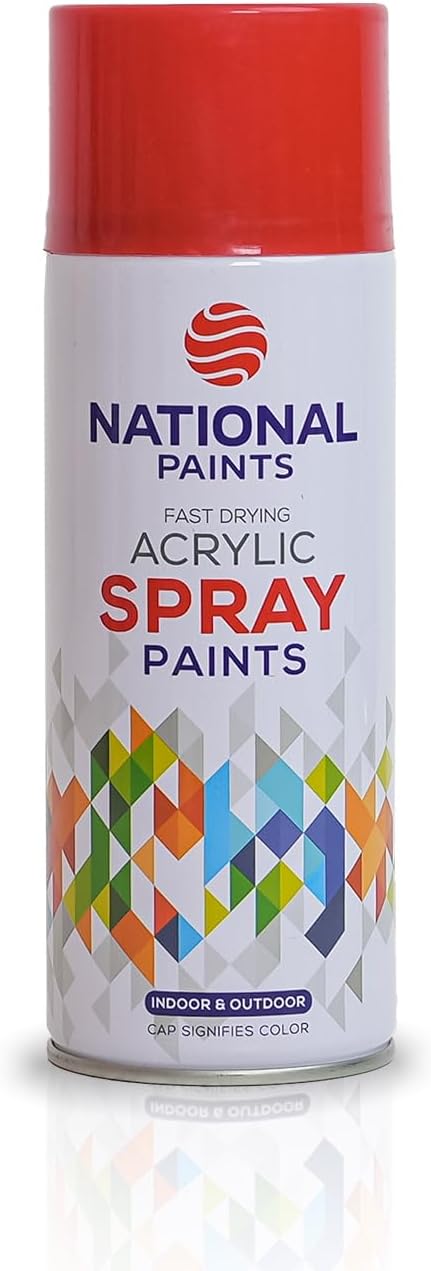 National Paints Fast Drying Acrylic Spray Paint, Premium Multi Surface Paint, Durable Finish, Easy to Use - 400ML