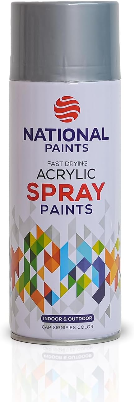 National Paints Fast Drying Acrylic Spray Paint, Premium Multi Surface Paint, Durable Finish, Easy to Use - 400ML