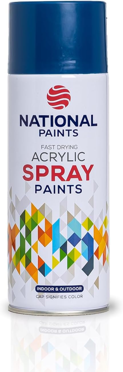 National Paints Fast Drying Acrylic Spray Paint, Premium Multi Surface Paint, Durable Finish, Easy to Use - 400ML