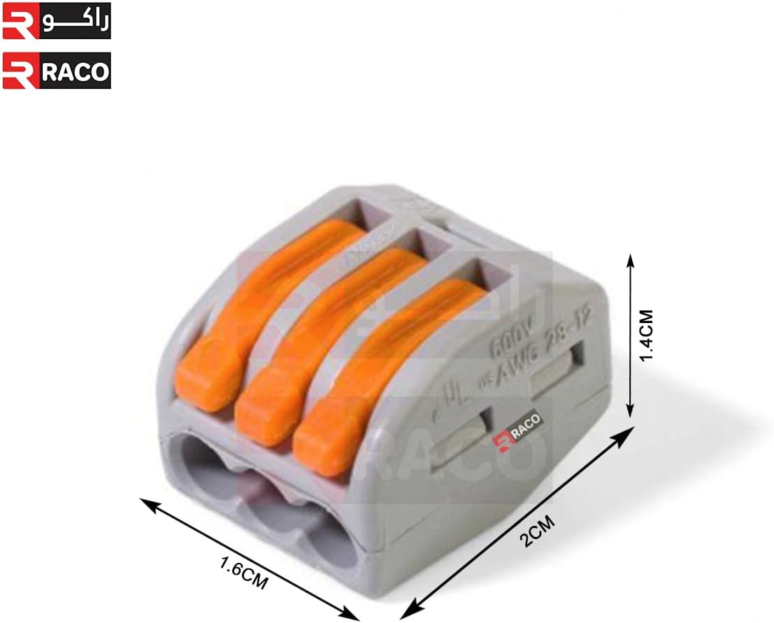 RACO Universal Compact Wiring Connectors Wago Style Fast Connection Terminal Electrical Connectors Cable Connector FJ Series Pack of 10 PCS