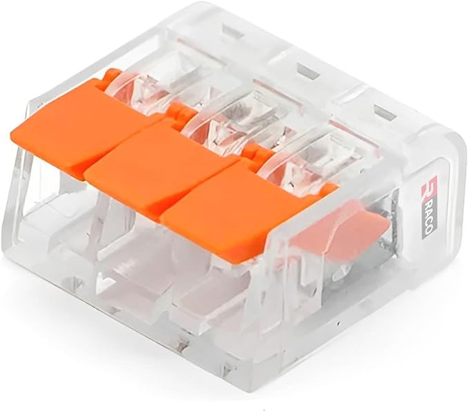 RACO Universal Compact Wiring Connectors Wago Style Fast Connection Terminal Electrical Connectors Cable Connector FJ Series Pack of 10 PCS