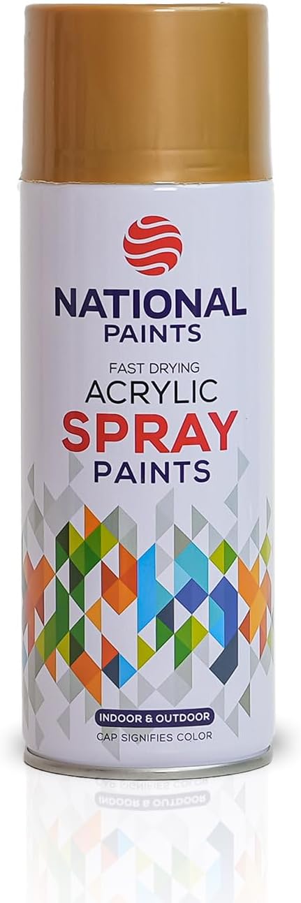 National Paints Fast Drying Acrylic Spray Paint, Premium Multi Surface Paint, Durable Finish, Easy to Use - 400ML