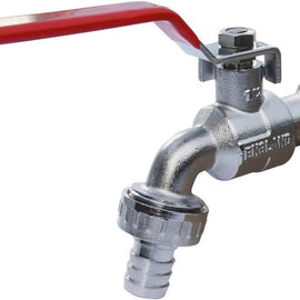 RACO ½” Garden Tap Valve, Bib Faucet Water Ball Valve Outdoor Water Tap with Long Lever Handle and Quick Connect Barb (SINGLE VALVE)