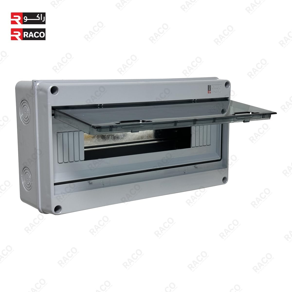 RACO MCB Distribution Box - 18-Way IP65 Waterproof Circuit Breaker Box Featuring a Transparent ABS Plastic Cover, Ideal for Household, Industrial, and Commercial Use.