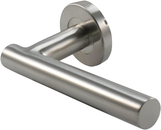 RACO Doorfit Door Handles Premium Stainless Steel, T-bar Lever Latch Rose Door Handle, Ideal for Internal Wooden Doors for Home and Office