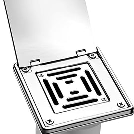 RACO SS Hinged TypeD Floor rain 150mm x 150mm – Rust-Resistant Stainless-Steel Bathroom Drain Cover with Easy-Clean Flip Lid Design, Anti-Clog for Shower, Kitchen & Balcony Drainage