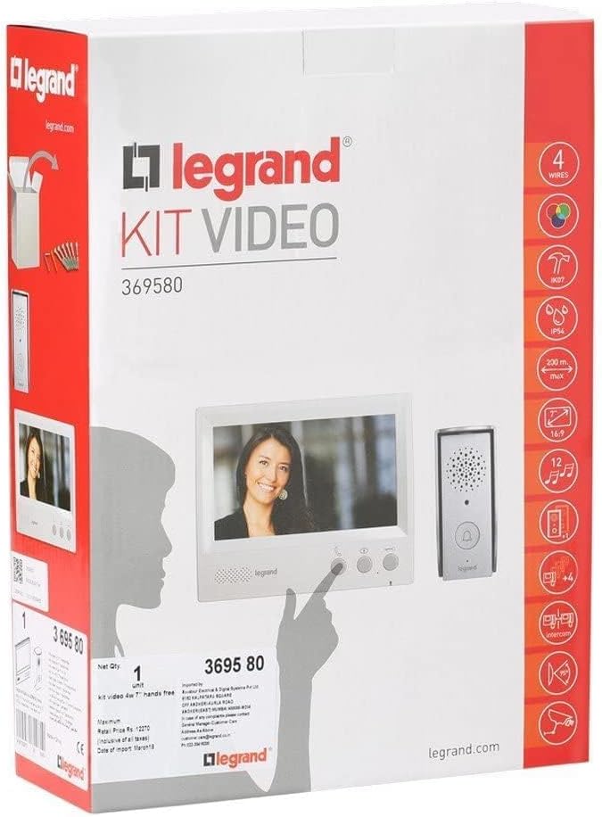 Legrand - 7inch video intercom kit, 4-wires, hands-free