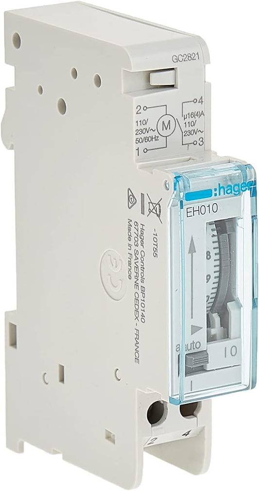 Hager – Eh010 Switching Time Daily 16 A, 1 Ball Contact, Without Reservations