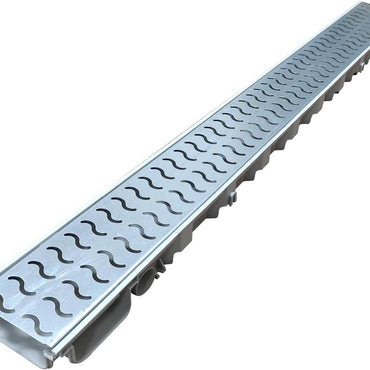 RACO Floor Grating, Drain Channel for Landscapes, Pools, Roofs, Terraces, Balconies, Gardens, Corridors 1Mtr Length Maid in Spain (GI with Polypropylene (PP))