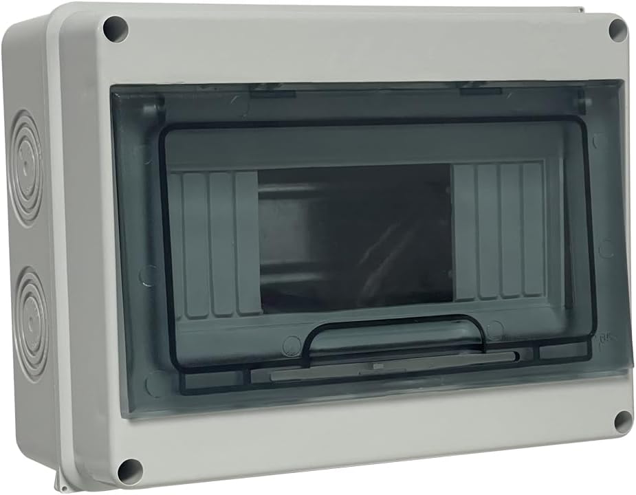 RACO MCB Distribution Box - 18-Way IP65 Waterproof Circuit Breaker Box Featuring a Transparent ABS Plastic Cover, Ideal for Household, Industrial, and Commercial Use.