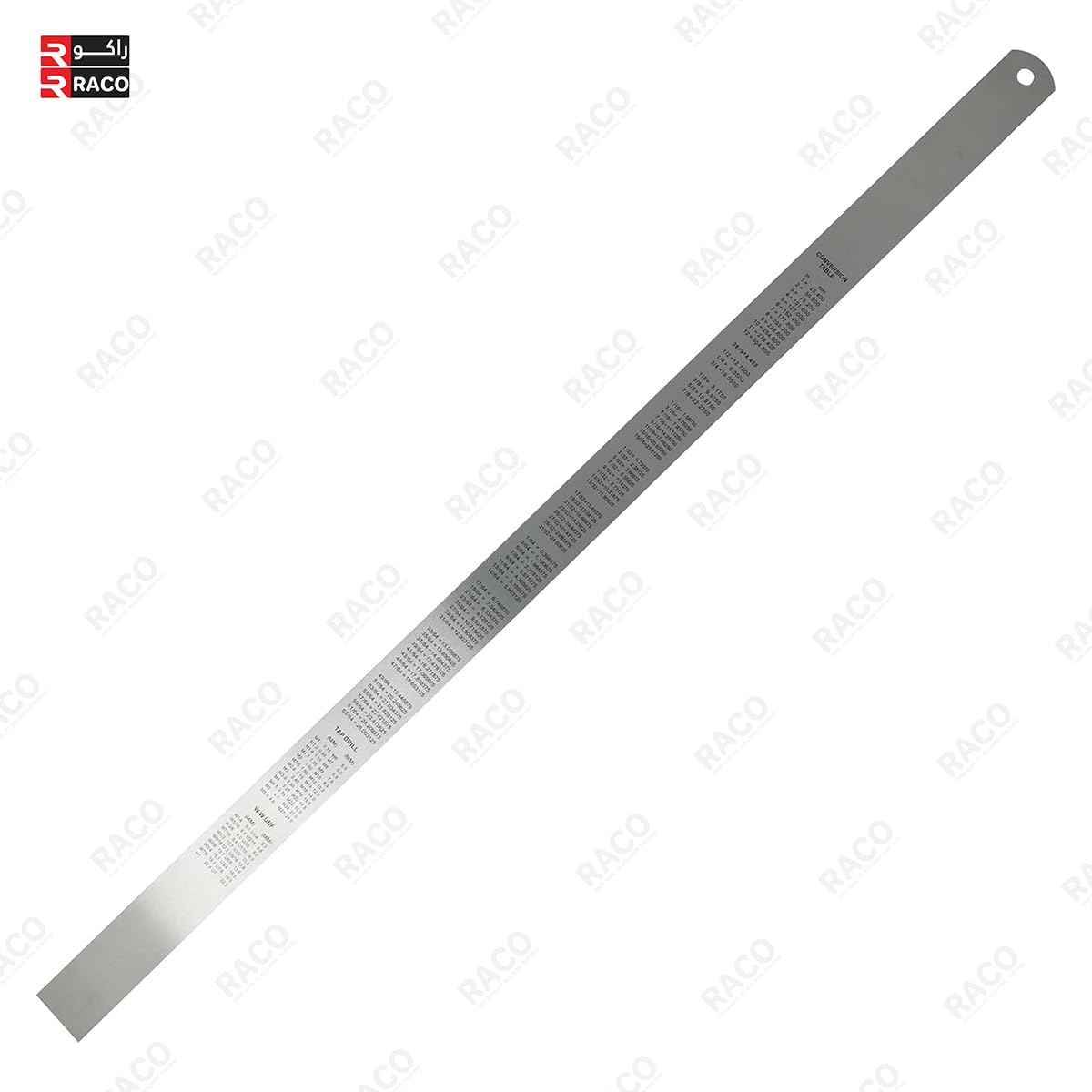 RACO Uken Stainless Steel Ruler | Heavy-Duty SS Scale with Conversion Table for School, Office, Home, Architects, Engineers, and Craft Supplies