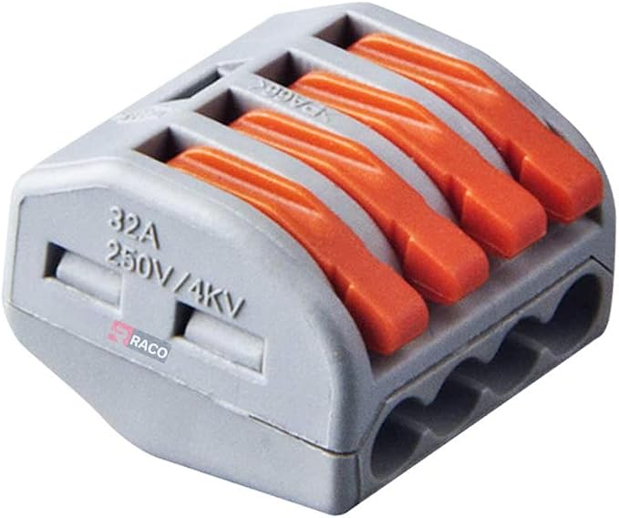 RACO Universal Compact Wiring Connectors Wago Style Fast Connection Terminal Electrical Connectors Cable Connector FJ Series Pack of 10 PCS