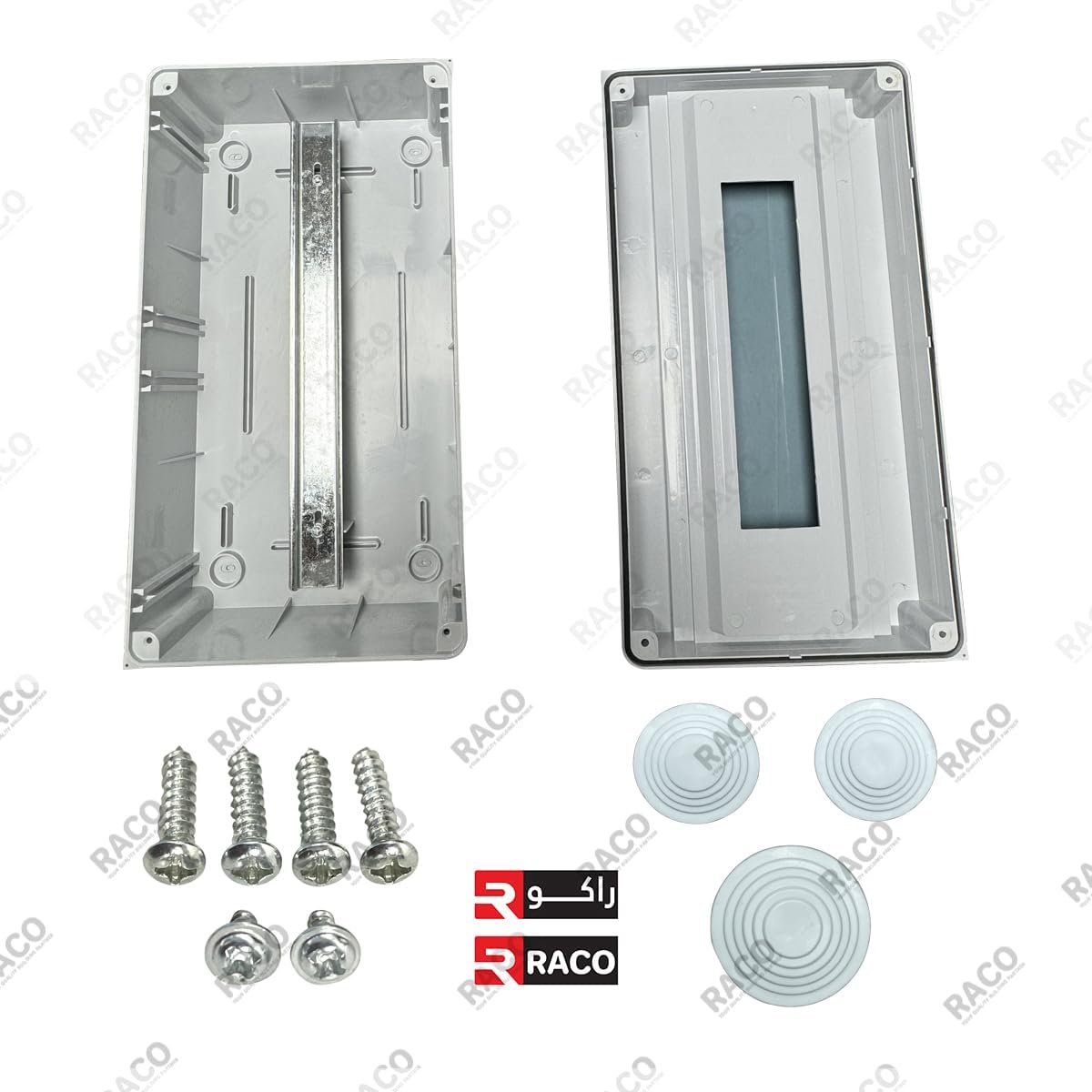 RACO MCB Distribution Box - 18-Way IP65 Waterproof Circuit Breaker Box Featuring a Transparent ABS Plastic Cover, Ideal for Household, Industrial, and Commercial Use.