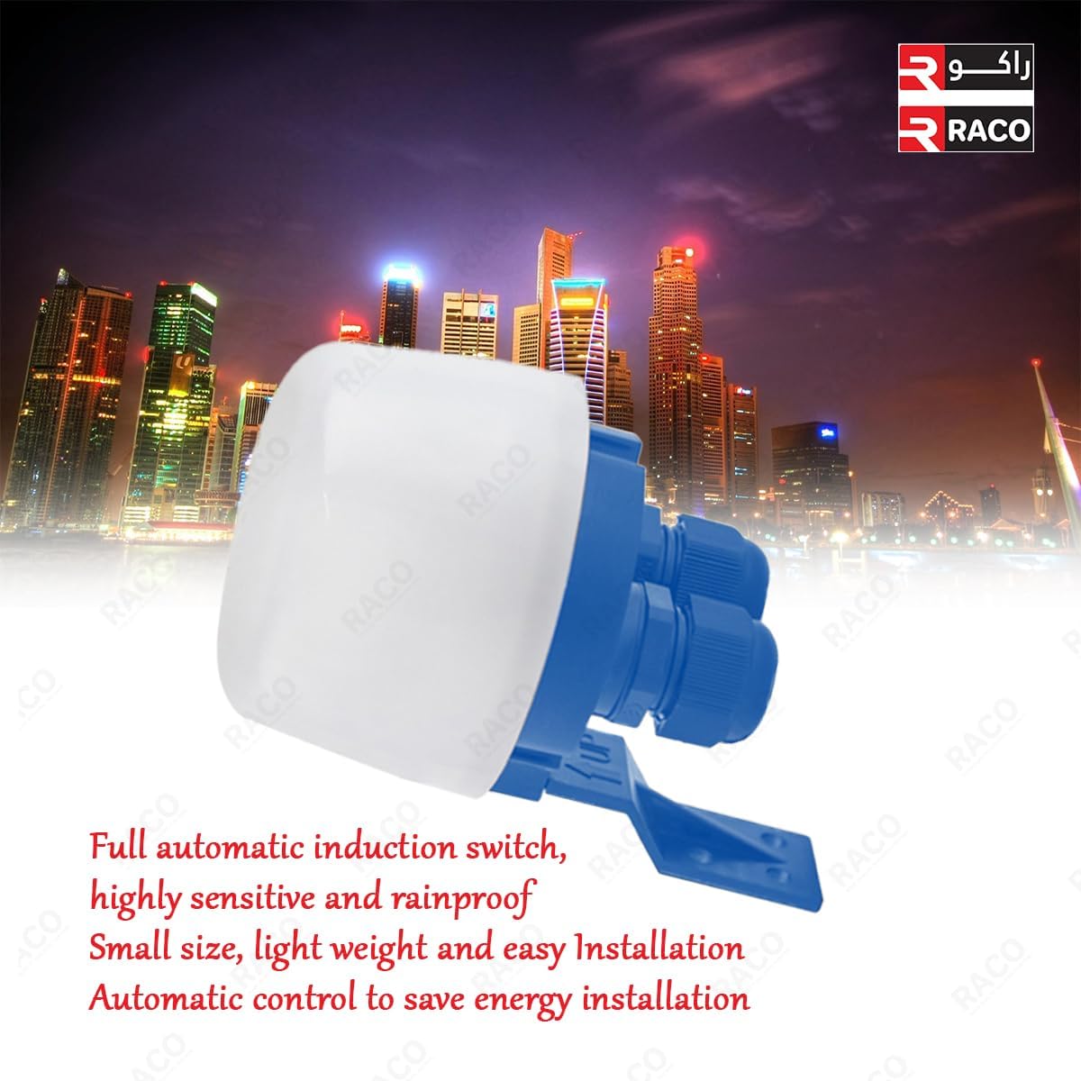 RACO Giffex Light-Control Sensor | Dusk to Dawn Photoelectric Switch Light Photocell Sensor Set for Outdoor LED Lighting
