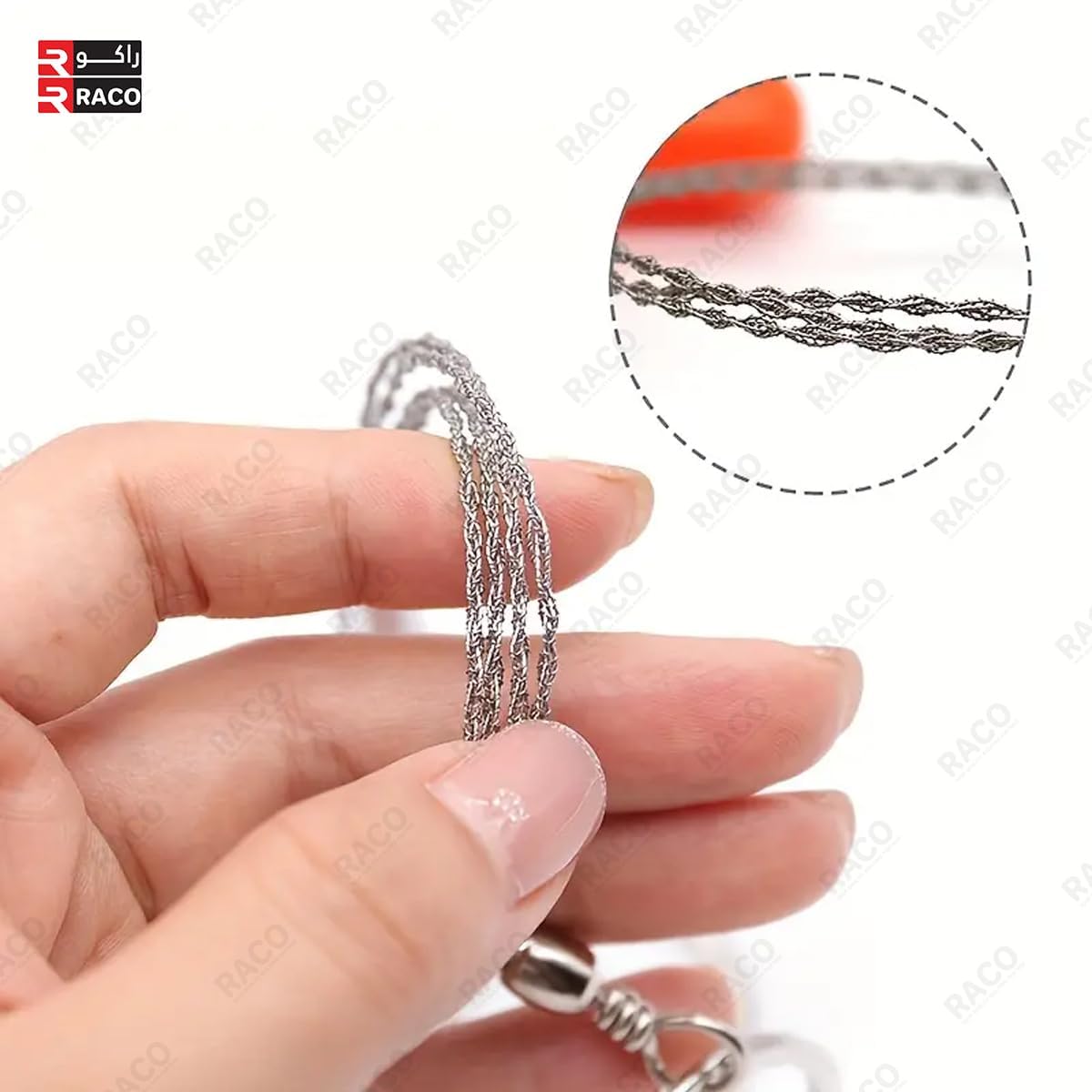 RACO Wire Saw, Steel Wire Saw Scroll, Hand Pocket Serrated Cutting Cable, PVC Pipe Cable Saw, Wire Saw for Bushcraft Gear Hunting Hiking Tree Cutting