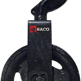 RACO Heavy Duty Pulley Wheel Grooved Metal Sheave for Lifting, Rigging, Cable, Wire Rope and Nylon Rope Durable Industrial Pulley for DIY & Mechanical Applications
