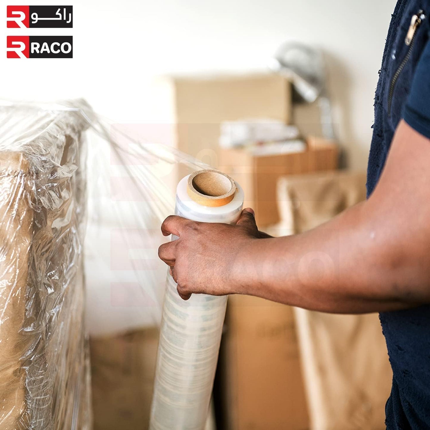 RACO Stretch Film/Wrap Cling Durable Adhering Packing Moving Packaging Heavy Duty Shrink Film Pallet Wrapping