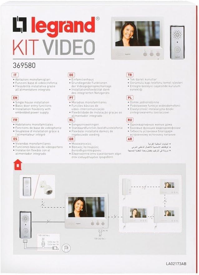Legrand - 7inch video intercom kit, 4-wires, hands-free