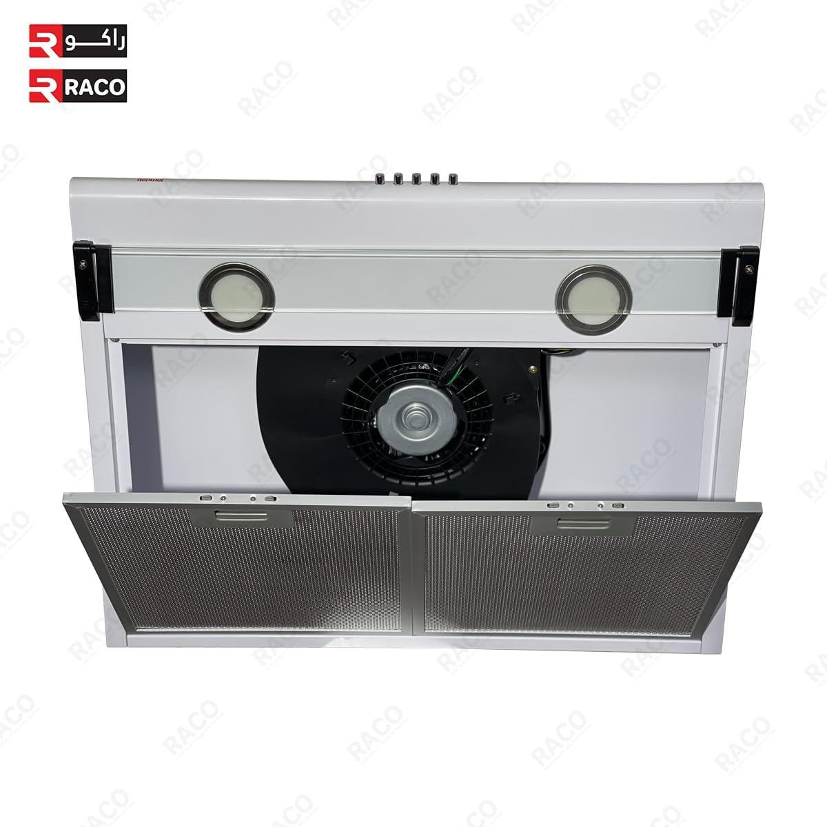 RACO Kenwel Household Cooker Hood 75 Watts Hight Suction Power White 60CM Under Cabinet Range Hood with 3 Speed Fan and LED Lights