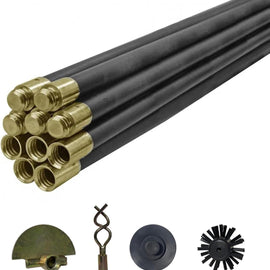 RACO Drainage Cleaning Stick Rod Up to 9 Meter Length Extendable Professional Heavy Duty Unblock Plunger Double Worm Screw Plunger Set