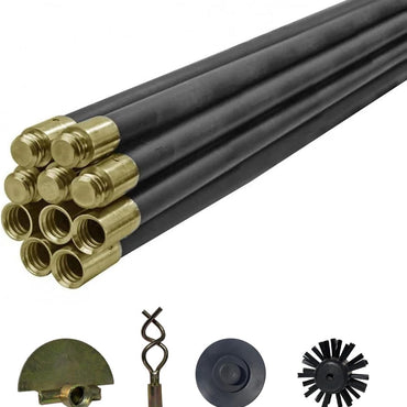RACO Drainage Cleaning Stick Rod Up to 9 Meter Length Extendable Professional Heavy Duty Unblock Plunger Double Worm Screw Plunger Set