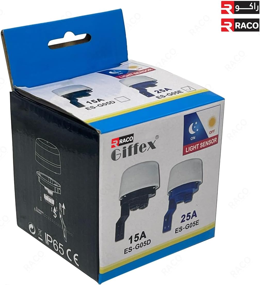 RACO Giffex Light-Control Sensor | Dusk to Dawn Photoelectric Switch Light Photocell Sensor Set for Outdoor LED Lighting