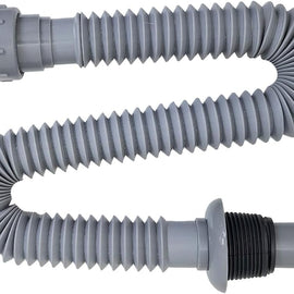 RACO Flexible Waste Pipe for Sink/Basin – Universal Fit, Extendable & Corrugated Drain Hose with Threaded Nut – Durable PVC| Anti-Clog Design |Grey|1.5 Inch|1-1/4" Adapter Included
