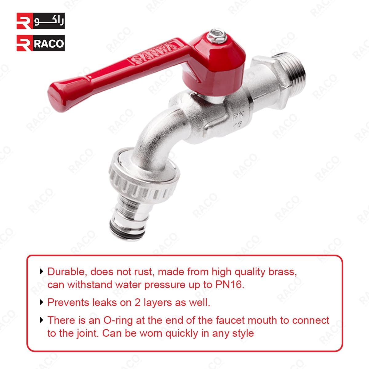 RACO Sanwa Long Ball Valve, Single Handle Garden Tap for Garden, Home & Industrial Use (1/2 Inch)