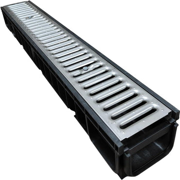 RACO Floor Grating | Drainage Channel Grate for Garage, Water Rain Storm, Shower, Wet Room, Garden, Driveway – 1Mtr Length (Stainless Steel)