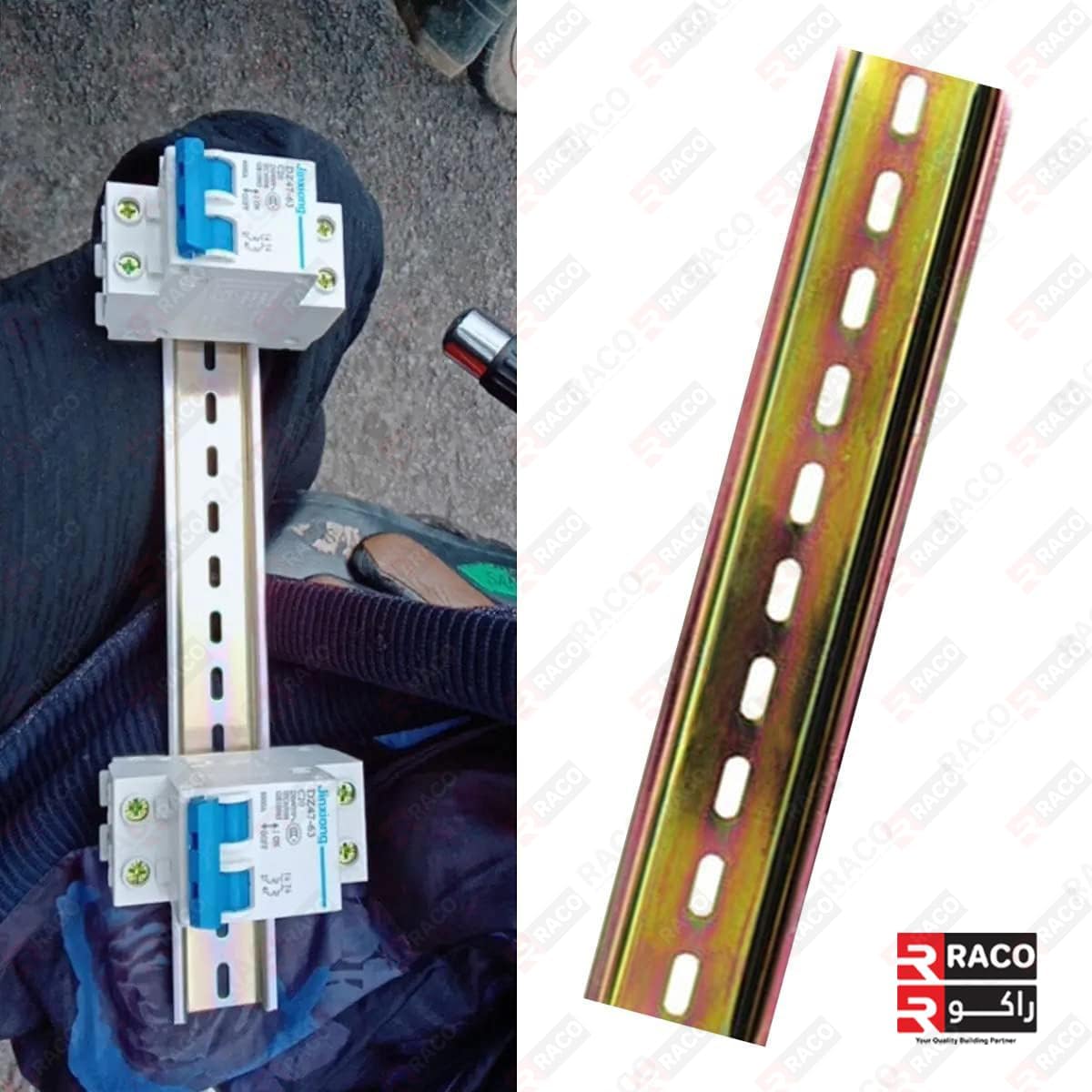 RACO MCB Mounting DB Rail DIN Rail Slotted Iron Mounting Guide