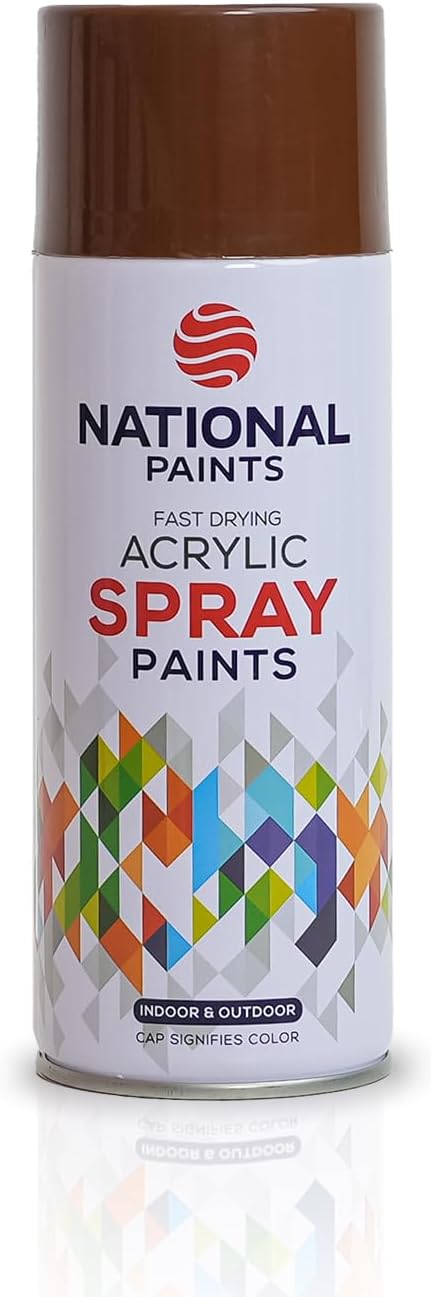 National Paints Fast Drying Acrylic Spray Paint, Premium Multi Surface Paint, Durable Finish, Easy to Use - 400ML
