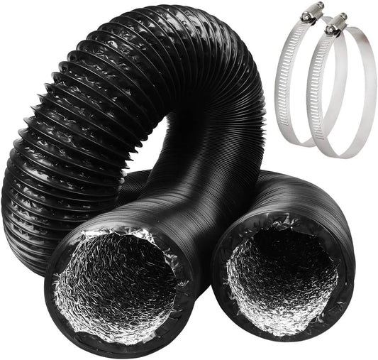 RACO Aluminium Duct Flexible PVC Coated Dryer Vent Hose for Heating Cooling Ventilation and Exhaust Fan Black
