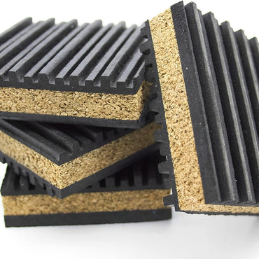 RACO Anti Vibration Pad-Rubber/Cork Vibration Isolation Pads Pack of 4 (6 inch x 6 inch)