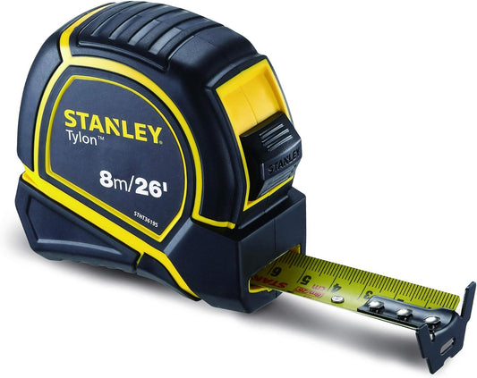 Stanley Tylon Short Tape Measure 8m/26' x 25mm, Yellow/Black - STHT36195