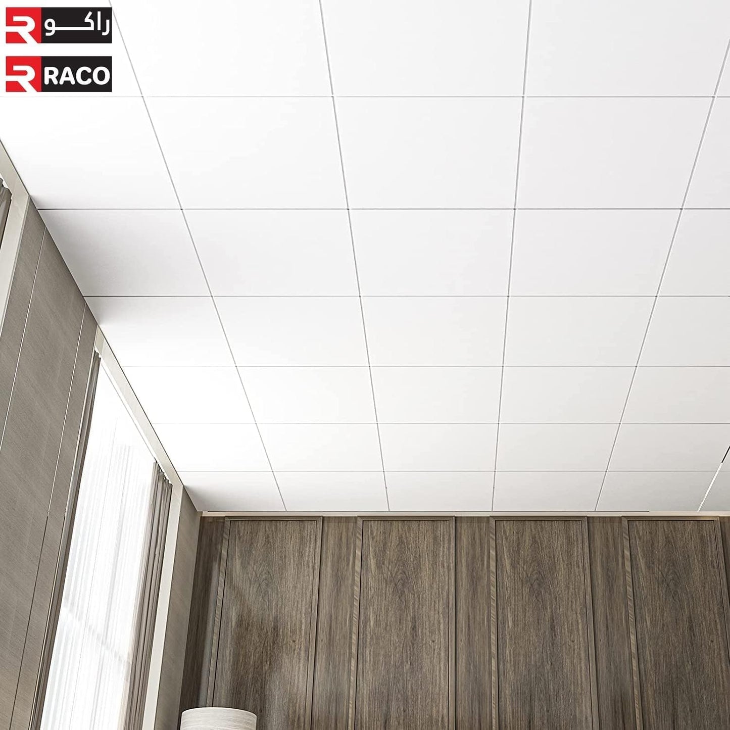 Raco Gypsum Ceiling Tiles, Ultra-Thin Bright White 595x595x7mm, Pack of 8