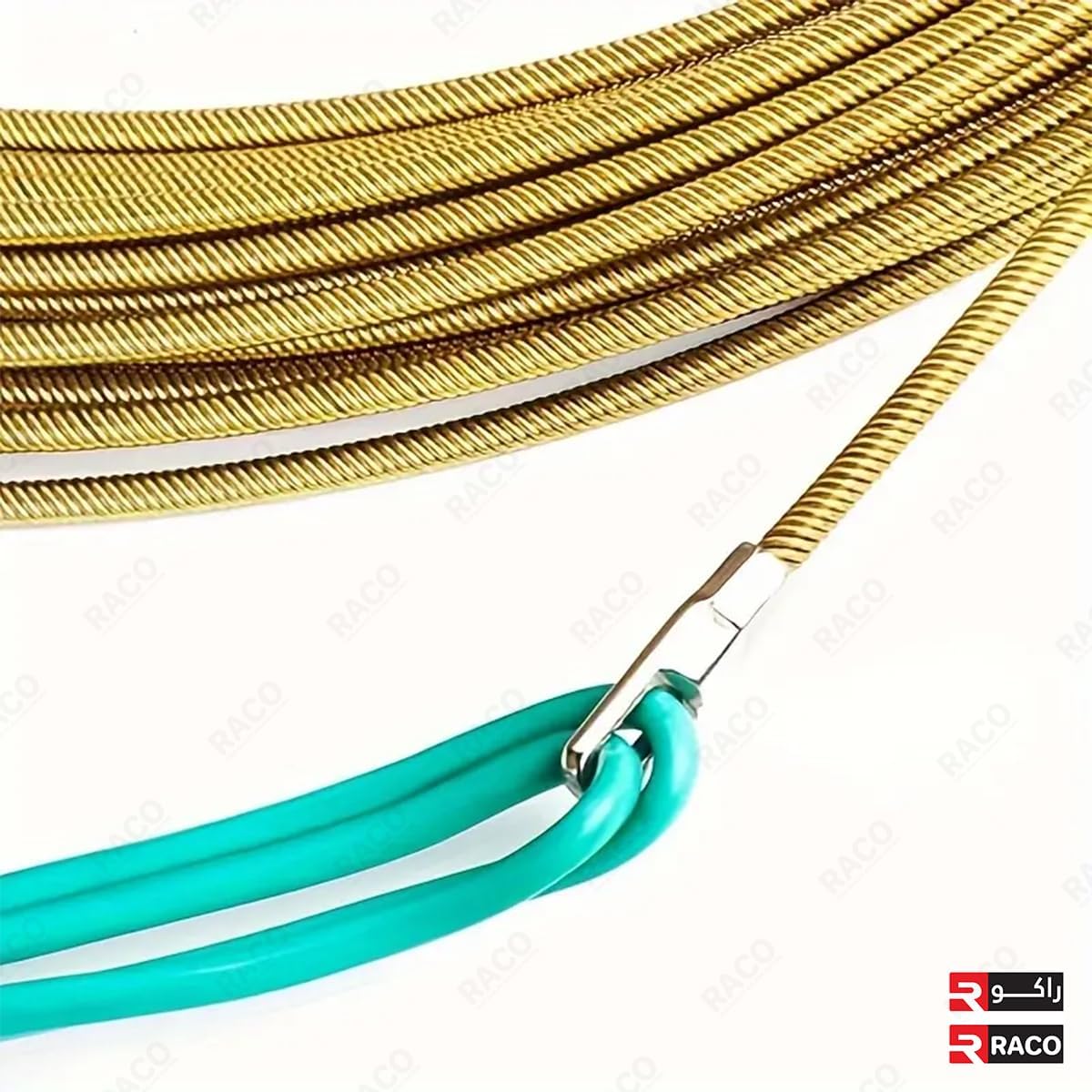 RACO Giffex Cable Pulling Spring, Cable Guider Puller, Universal Wire Puller Tool, Electrical Wire Threader, Wiring Installation Tool Gold 4MM